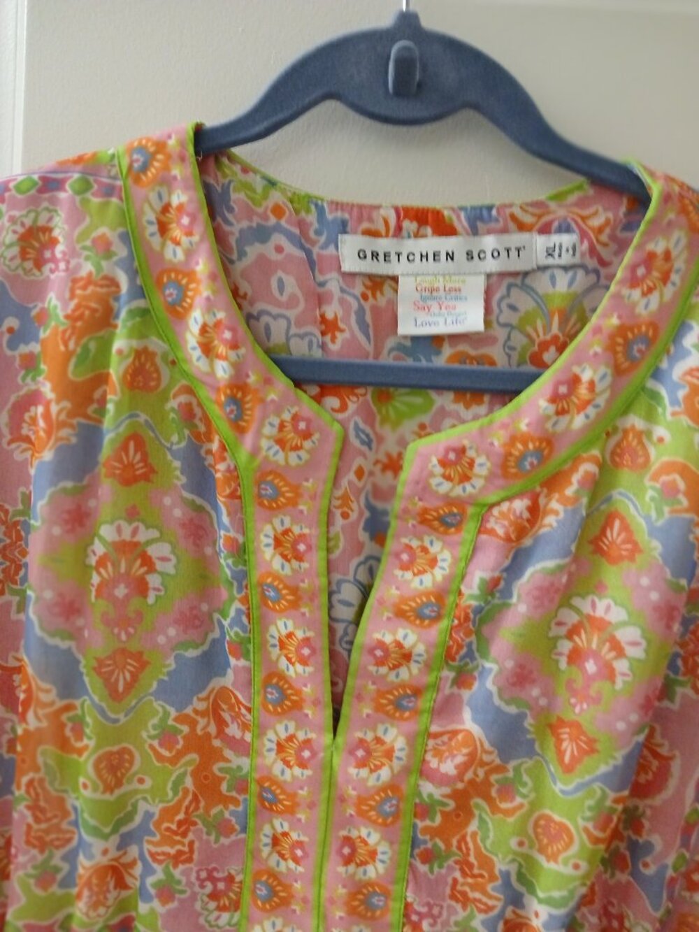 Gretchen Scott Women's Borderline Dress in Watteau Pattern XL - Picture 2 of 8